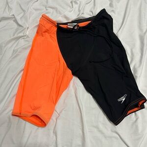 Speedo Vibrant Orange and Black Swimwear-tech jammer